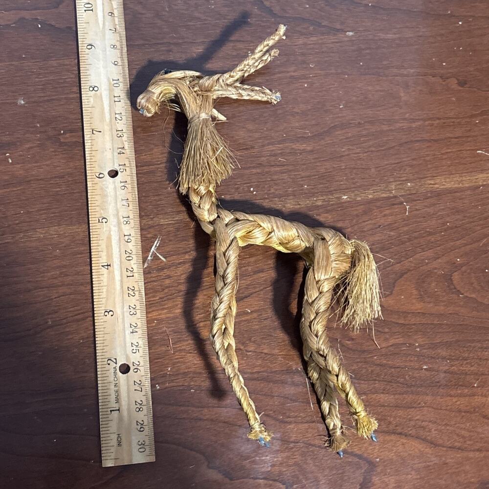 Vintage Reindeer Christmas Handcrafted Of Rope Figure Sculpture Taiwan Lot of 3 - Picture 8 of 9